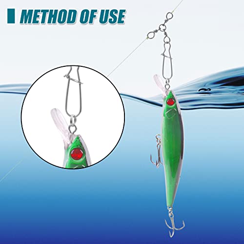 3 Way Snap Swivels Fishing Tackle, 25pcs High Strength T-Turn Fishing Swivels with Snaps Saltwater Fishing Lure Connectors for Trolling Catfish Rig - size: 1#-83lb-25pcs
