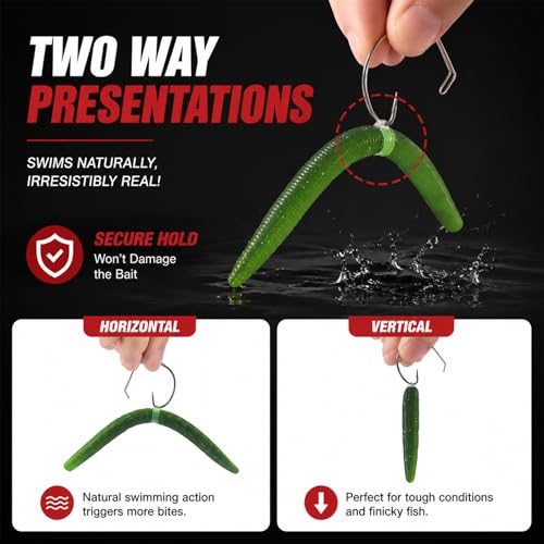 Eupheng Wacky Rig Worm Pliers,Wacky Rig Tools Soft Bait Pliers for 4" Senko,6.8" Flick Shake,Trick Worm,Fishing Worm Rig Kits,Clip Baits Utensil