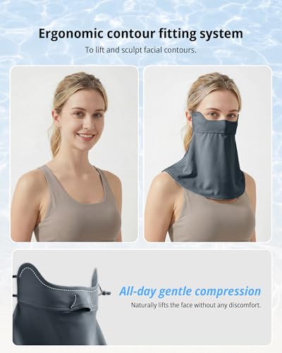 Stelle UV Protection Face Cover Breathable Cooling Neck Coverage Gaiter Scarf Summer Outdoor Activities - color: Grey