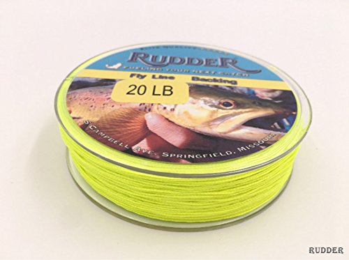 Rudder Braided Fly Line Backing Line 20 LB 30 LB White Orange Yellow Green Purple 109 Yrd - color: Flu Yellow, size: 20 LB