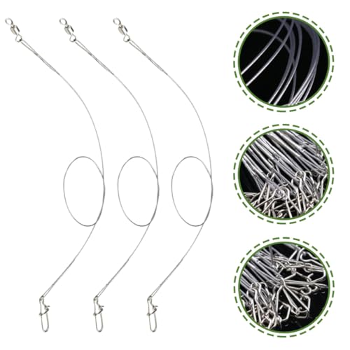UKCOCO 24pcs Stainless Steel Bite-Resistant Fishing Leaders with Swivel and Soft Wire 250mm High-Strength Fishing Wire for Catfishing and Gear