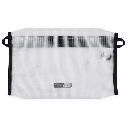 Plano StowAll Zip Pouch, Medium, Clear, Tear-Resistant Mesh Storage with Rugged Zipper and Carabiner Loops - style: Medium
