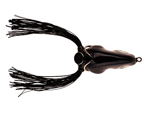 Scum Frog Scumdog Topwater Bass Fishing Hollow Body Frog Lure with Weedless Hooks - color: Black, size: 5/8 oz