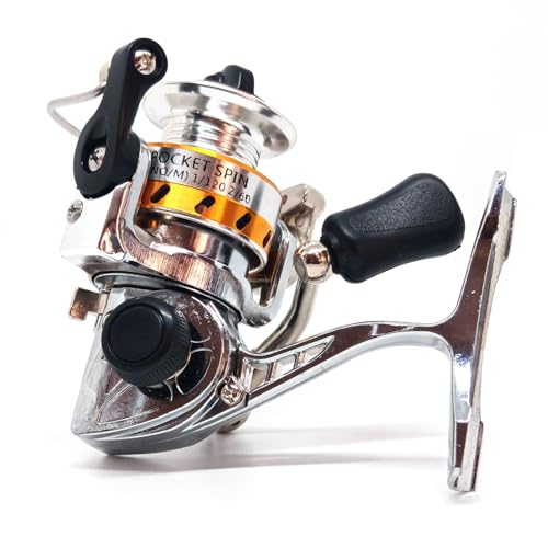 Micro Compact Spinning Reel, Mini 100 Metal Small Fishing Reel for Freshwater and All Season Fishing