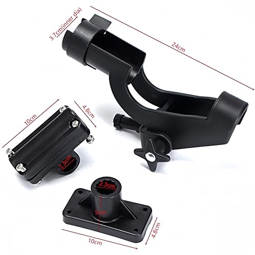 HiUmi Adjustable Rotatable Plastic Fishing Rod 3 Mount Rack Holder Bracket Boat Canoeing Rowing Mount Kit Kayak Side Rod Holder - color: RH50-4Pack