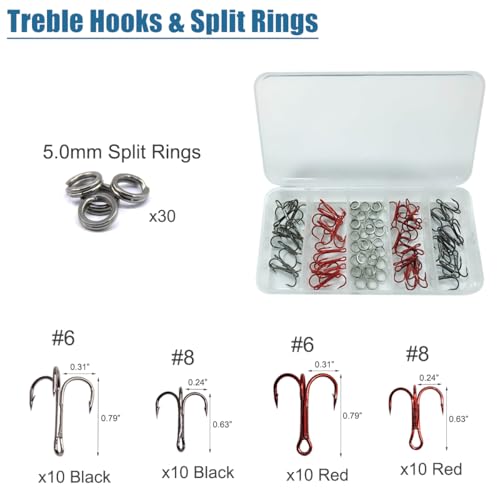 Unpainted Fishing Lures Making Kit DIY Blank Lures Crankbaits Minnow Jerkbait Hard Bait Set with Treble Hooks, Split Rings, Lure Eyes, Lure Stickers Lure Making Supplies Make Your Own Fishing Lures - style: 342pcs Lure Making Kit