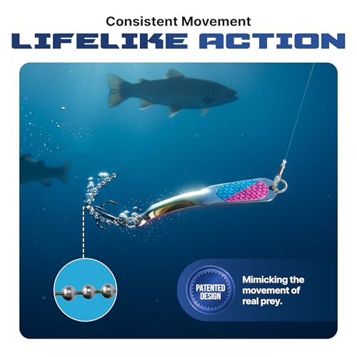 IRON DECOY Spoon Fishing Lures 3-Pack, Multi-Species Metal Spoons for Trout, Walleye, Bass, Salmon, Pike, Ice Fishing & Trolling, Vibrating Spoon Lure Kit - color: Trout, 1/10 oz