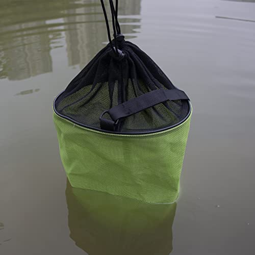 5 Gallon Foldable Fishing Bait Bag Textilene Mesh Net Fishing Bucket Storage Cage - size: 5 Gallon