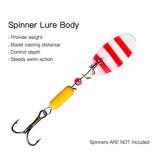 Dr.Fish Brass Lure Bodies for Spinner Making, Lure Making Supplies Parts Acessories for in-line Spinnerbaits Freshwater Fishing Lure Weights - color: 50pcs Pill+Bullet Shape Kit 2