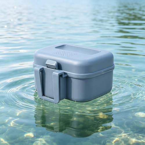 2Fishing Bait Boxes 2026 New- Water Proof Live Bait Container for Shrimp,Portable Bait Holder for Freshwater & Saltwater Fishing (Grey,3.54×3.15×2.24In)