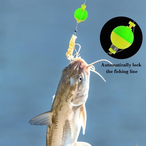 Fishing Bobber Slip Bobbers for Fishing 15 Pcs Foam Snap Weighted Floats Set Bobbers Fishing Tackle Accessories Fishing Supplies - color: E-Weighted Colorful-15pcs
