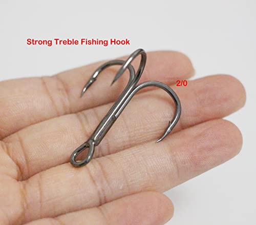 10pcs Strong Treble Fishing Hook Stainless Steel Replacement Treble Hooks 2/0 1/0 2# 4# 6# - size: 4#-10pcs