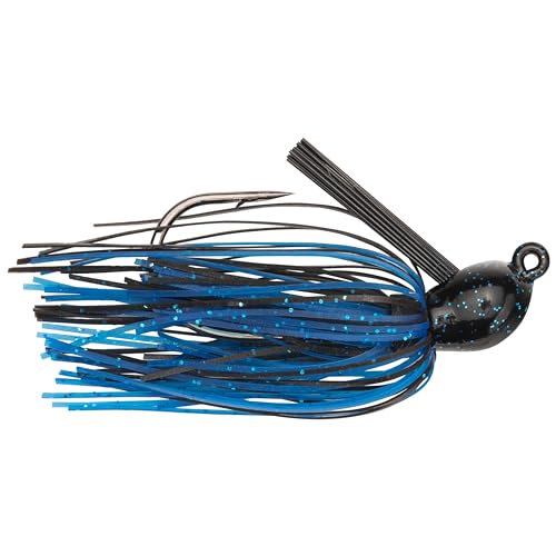 Strike King Bitsy Flip Jig Fishing Lure, Extra-Strong Weed Guard - color: Black / Blue, size: 3/8 oz