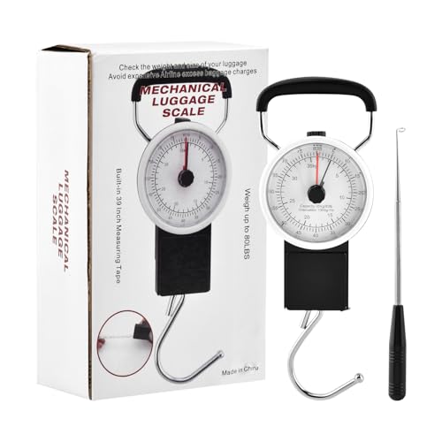 Fishing Scale,80lbs/35kg Fishing Gear with Built-in Measuring Tape,Fish Hook Remover Tool,Portable Hanging Fishings Weight Scale Luggage Scales with Hook,Fish Gifts for Men
