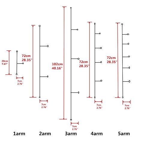 Senyu Wire Trace Leader Rig Stainless Steel 1-5 Arms Fishing Rigs with Snap,High-Strength Fishing Leaders Saltwater-Perch Rigs for Fishing - color: Arm Length 2.7inch, style: 2 Arm Leader