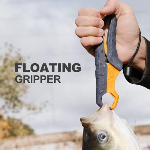 SNAIL TRAIL 8 Storage Bins 50 lbs Digital Fish Weighing Scale & 7.5'' Lip Gripper, Bass Fishing Tournament Culling, Hand Held Travel Items, Electronic Hanging Weight Machine for Luggage, Suitcase, Bag - color: Yellow
