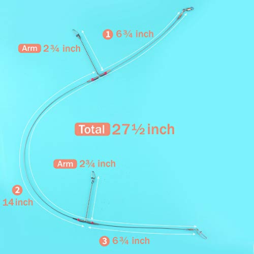 Fishing Leaders, Fish Line Stainless Steel Wire with Swivels Snap Connect Fishing Gear and Equipment Tackle Kit, for Lures Bait Rig Or Hooks, Fishing Gift - color: 10PCS High Low Rig
