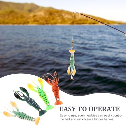 VICASKY 4pcs Soft Crawfish Fishing Lures 95mm Reusable Artificial Baits for Freshwater Bass Angling Outdoor Fishing Gear