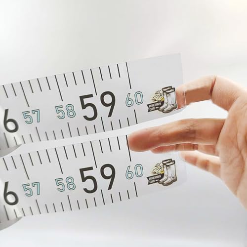 60" Fish Measuring Ruler Sticker for Boat 2 Pcs Strong Self Adhesive Transparent Waterproof Decal Tape Measure Clear Boat Accessories (60 inch)