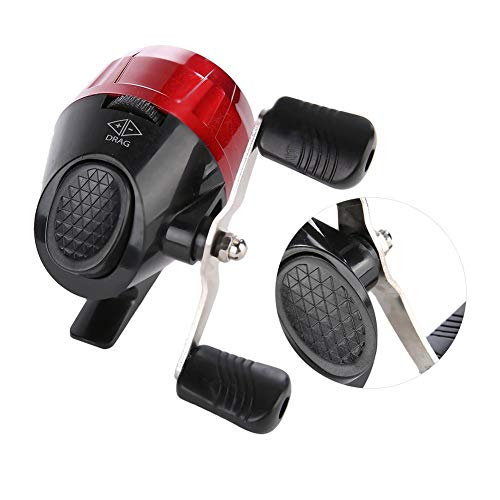 Fishing Wheel Portable Spincast Fishing Reel Slingshot Outdoor Shooting Harpoon Dart Reel - color: red