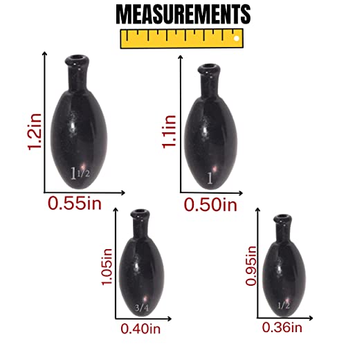 Reaction Tackle Tungsten Punch Weights for Bass Fishing - Heavy Cover Punch Rig Sinkers - Size Stamped Freshwater and Saltwater - color: Black, size: 3/4 Oz (4-Pack)