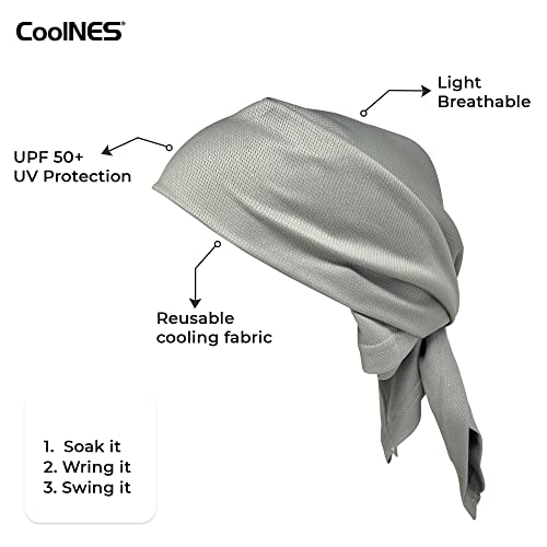 CoolNES - Cooling Bandana Adjustable Cools Instantly When Wet UPF 50 - color: Grey