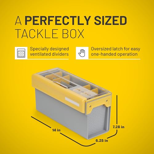 Plano EDGE Premium Spinnerbait Tackle Utility Box, Clear and Yellow, Rust-Resistant Storage, Waterproof Tackle Tray Organizer for Buzz Baits, Swimbaits, and Crankbaits - size: One-Size, style: Spinnerbait