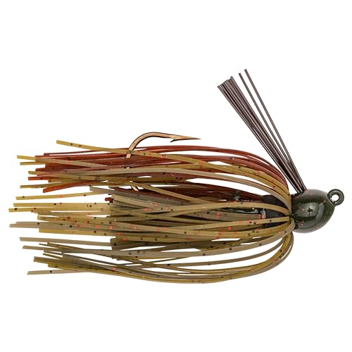 Strike King Bitsy Bug Jig Fishing Lure, Premium Silicone Skirts - color: Green Pumpkin, size: 1/8 oz