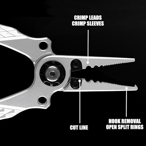 7 inch Fishing Pliers, Aluminum Fishing Pliers, Fishing Pliers Saltwater, Hook Remover, Split Ring Pliers, Line Cutter, Fishing Tool, Fishing Gifts, Fishing Gear