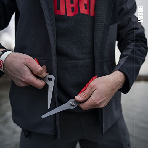 BUBBA Large Shears Fishing Tool With Micro-Serrated Blades for Braided Line - Clip Sheath Included - size: Large