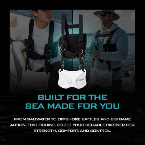 GAFFER SPORTFISHING Adjustable Fishing Belt & Shoulder Harness - Safety Buckle with Foam-Padded Straps Fish Rod Holder - color: Shoulder Harness - Black