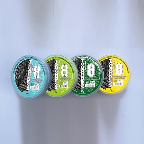 Ray Fishing Toughness 8 Strands Braided Fishing Line | Cast Further & Lasts Longer, Greater Abrasion Resistance, Strong Knot Strength, Smaller Diameter, Fresh and Salty - color: Lime Green, size: 0.30mm-30Lbs