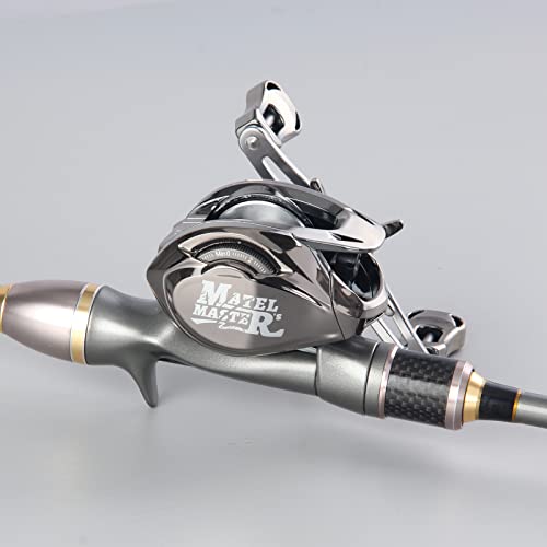 HAUT TON Matel Master Advanced Version Baitcaster reels,6.2:1Gear Ratio,5+1Ball Bearing,Bait clickers,12Lb Drag System Fishing Reels,for Saltwater,Freshwater - color: HT-MM