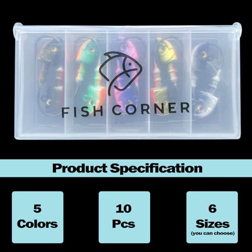Swimbait Jig Head Swimbait Jigs with 3D Eyes Minnow Jig Heads for Fishing Saltwater 10 pcs/Set - size: 1/4oz