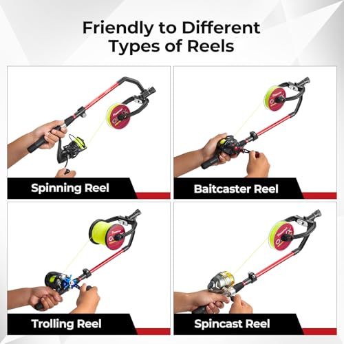 Piscifun Speed X Fishing Line Spool No Twist Adjustable Handle for Reels | Aluminium handle, Fits spinning/bait/spincast reels, Prevents line twists, Smooth unwinding for easy spooling