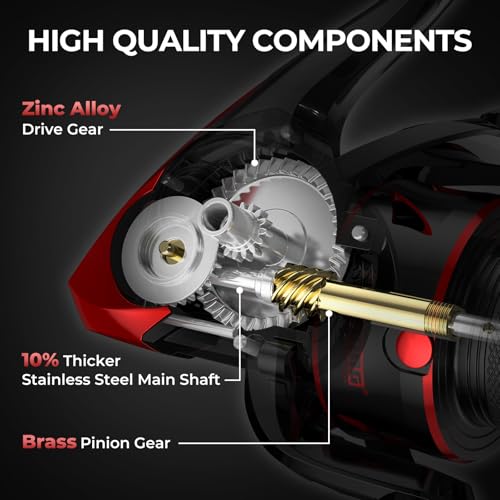 KastKing Sharky Spinning Reel – 5.2:1 & 6.2:1 Gear Ratios, Carbon Fiber Drag 33–39.5LB, 10+1 Stainless Bearings, Lightweight Nylitech Body, Oversize Shaft, for Saltwater & Freshwater - color: 5.2:1-Sharky III, size: 1000