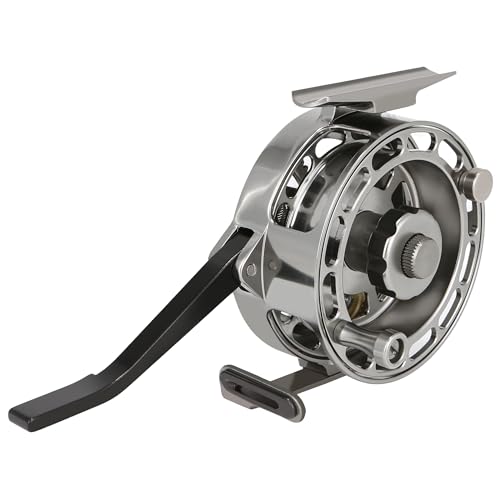 Semi-Automatic Fly Fishing Reel, Quick Line Retrieval, Adjustable Drag, Quick Spool Removal, for Freshwater Lake Stream Pond Fishing, CNC Machined Aluminum