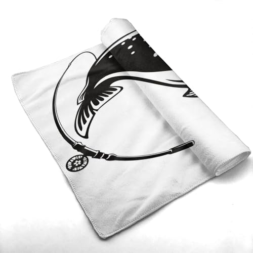 Rainbow Trout Jumping Out Water Salmon Isolated Microfiber Towel 12x27.5 Inches, Quick Dry Soft Travel Towel