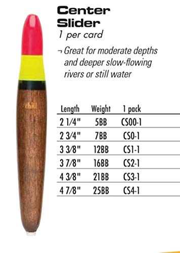 Thill Thill Gold Medal Center Slider Premium Balsa Fishing Float - color: Orange, Yellow, Brown, size: 3 3/8", 12BB
