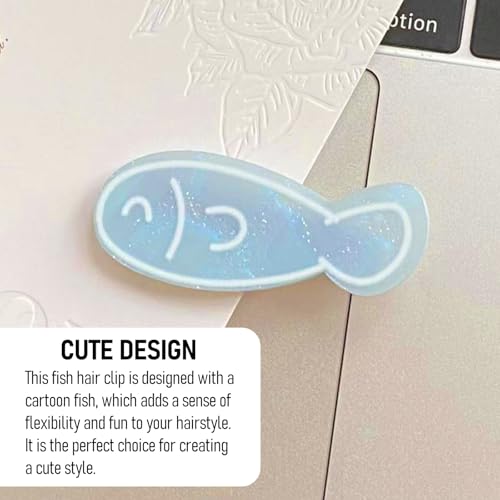 6 Pcs Cartoon Fish Hair Clips Fantasy Fish Styling Hair Accessories Blue Pearlescent Barrettes Metal Duckbill Hairpins Non Slip Headwear for Women Hairstyle Clips - color: Style 8