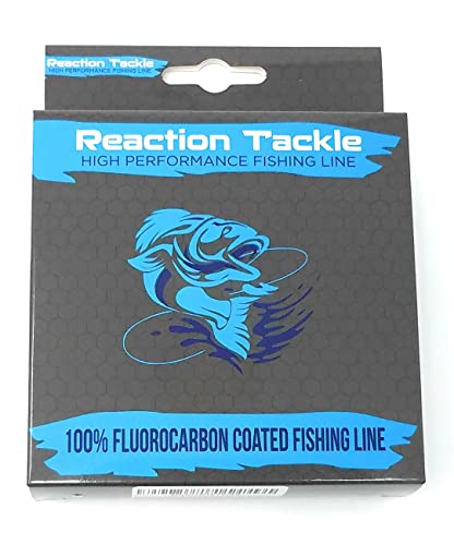 Reaction Tackle Fluorocarbon Coated Fishing Line, 350yds - Superior Strength, Low Visibility, Abrasion Resistant - Ideal for Freshwater or Saltwater Fishing, Monofilament Upgrade - size: 25LB (350 yards)