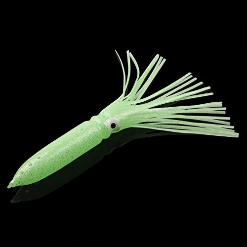 Luminous Octopus Squid Skirts Fishing Lures, 3/8PCS Trolling Squid Skirts Fishing Saltwater Octopus Lures Glow Soft Squid Bait Lures Saltwater Freshwater Fishing Tackle 11.8" - size: 3PCS