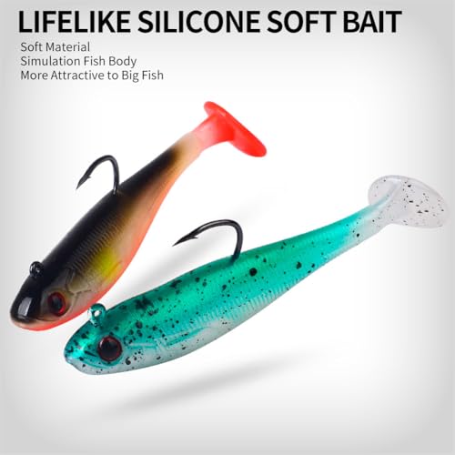 2.5in/0.21oz Swim Baits for Bass Fishing 6pcs Fishing Bait for Freshwater Saltwater Trout Lures Soft Plastic Baits - color: 2.5in0.2oz-D