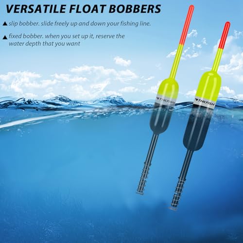 THKFISH Fishing Bobbers Fishing Floats and Bobbers Slip Bobbers for Fishing Balsa Floats Crappie Fishing Bobbers Fixed Bobber (1.5"X0.59"X5.4") (2.5"X0.59"X5.4") - color: 1.5"X0.59"X5.4"-5pcs