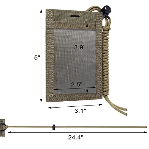 OneTigris Tactical ID Card Holder Hook & Loop Patch Badge Holder Neck Lanyard Key Ring and Credit Card Organizer - color: Camo