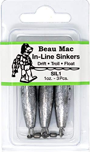 Beau Mac in-Line Sinker | SIL | Precision Weighted Drift Fishing Sinker | For River, Stream, & Float Fishing | Durable | Ideal for Steelhead, Salmon & Trout - size: 1oz