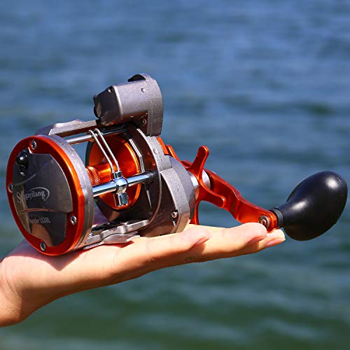 Sougayilang Line Counter Trolling Reel Conventional Level Wind Fishing Reel - color: Thunder LS II 3000 Left Handed