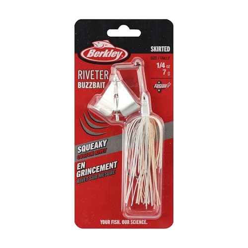 Berkley Skirted Riveter Fishing Buzzbaits - color: White + Silver, size: 1/4 oz