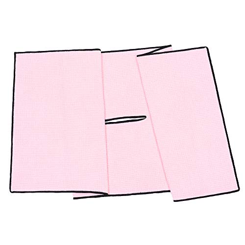 Mile High Life | Pro Tour Caddy Towel | 17" x 40" with 8" Center Slit | Premium Microfiber Waffle Texture - color: Pink, size: 16" x 30"