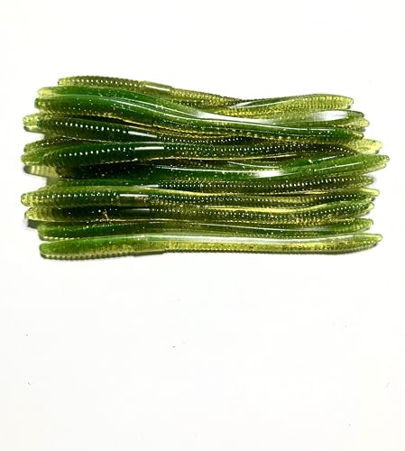 20 Pcs 6.25" Drop Shot Finesse Worms (Scented, Floats) Soft Plastic Baits for Bass Fishing - color: Bluegill